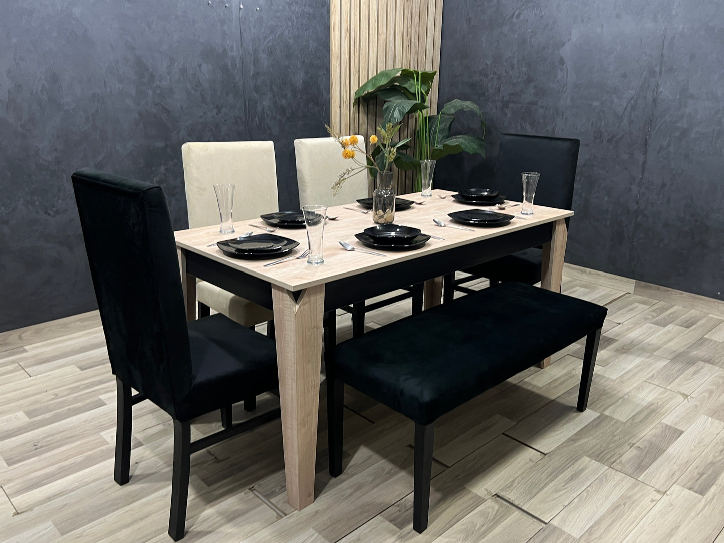 طاولة طعام - 160 × 80 × 76 سم | HA-DT-34