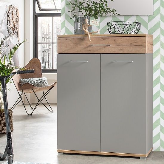 Shoe Closet Wooden & Grey - 80 x 40 x 120 cm | SU5
