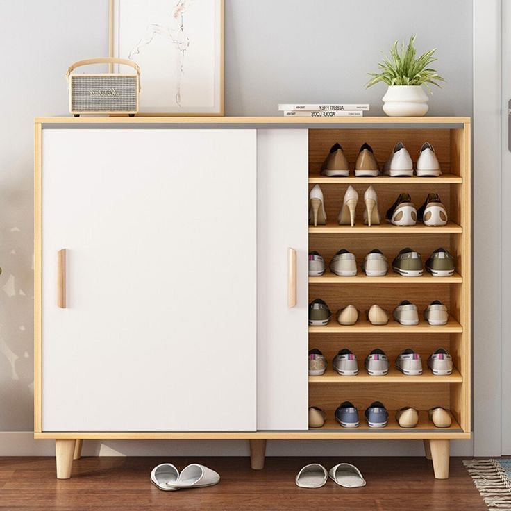 Shoe Closet Wooden & Black - 120 x 40 x 100 cm | SU74