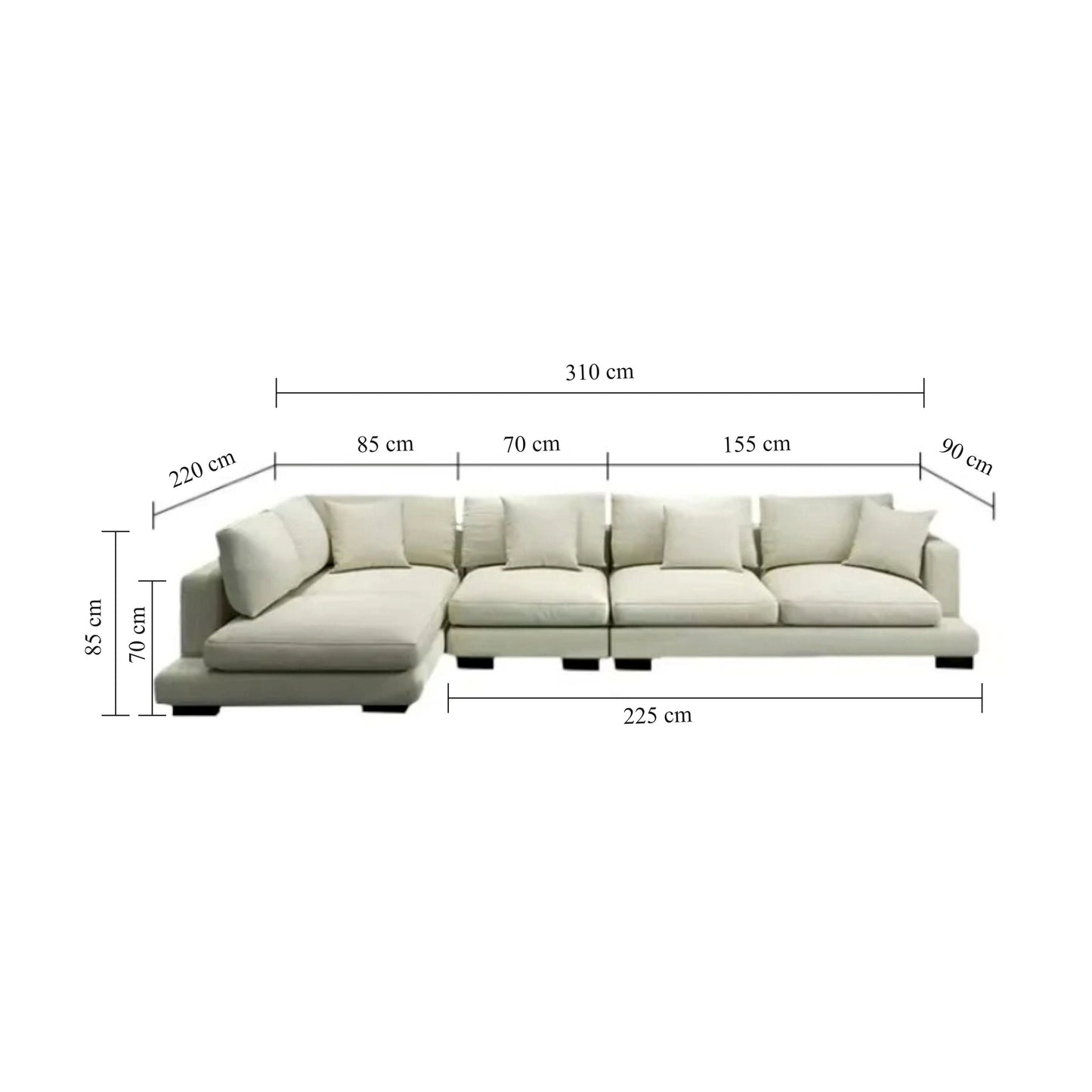 L-Shape Sofa - 310 x 220 x 75 cm | V52-SA13
