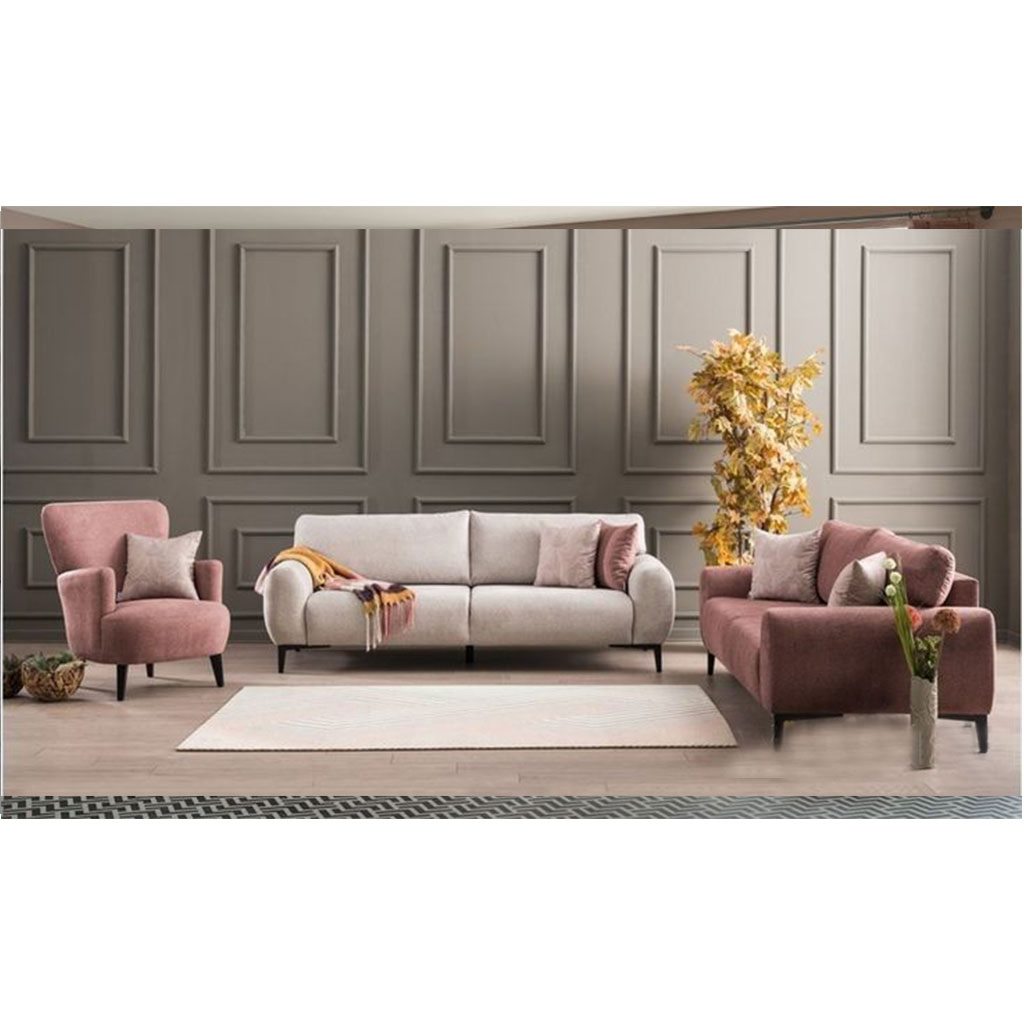 Sofa Set - Off white x Pink | V52-SA3