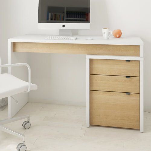 Desk Wooden & White - 120 x 40 x 75 cm | DE25