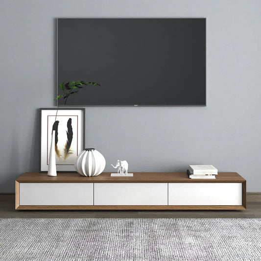 Tv Unit White & Brown - 160 x 40 x 40 cm | TV104